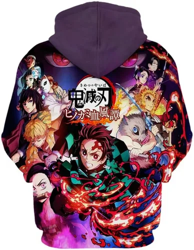 Vista 2 de feknuzi Sudadera con capucha unisex de anime con estampado 3D para cosplay, ropa de abrigo, sudadera con capucha novedosa