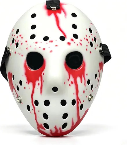 Vista 7 de COSTOYFUN Máscara para disfraz de Halloween, máscara de terror, máscara de disfraz de cosplay, máscara de fiesta de máscaras Negro