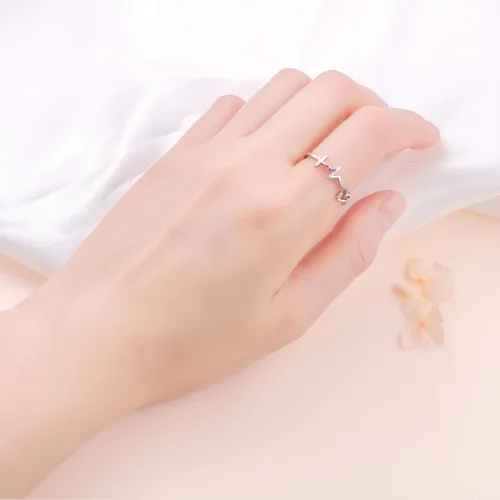 Vista 2 de Anillo de plata de ley S925 para mujer, niña, joyería cristiana