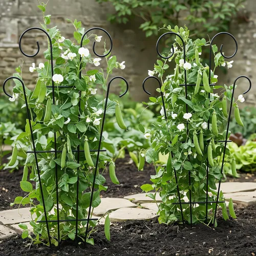 Vista 8 de Thealyn Paquete de 4 enrejados de plantas de 23 pulgadas para plantas en maceta, enrejado de jardín de metal para plantas trepadoras, soporte