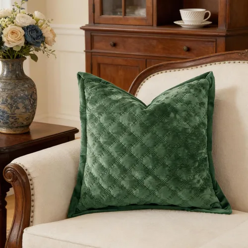 Vista 26 de Funda de Almohada Decorativa 18x18 1 Pieza Funda de Almohada Cuadrada de Terciopelo Suave Amigable con la Piel Proceso Cruzado Fundas de Cojín