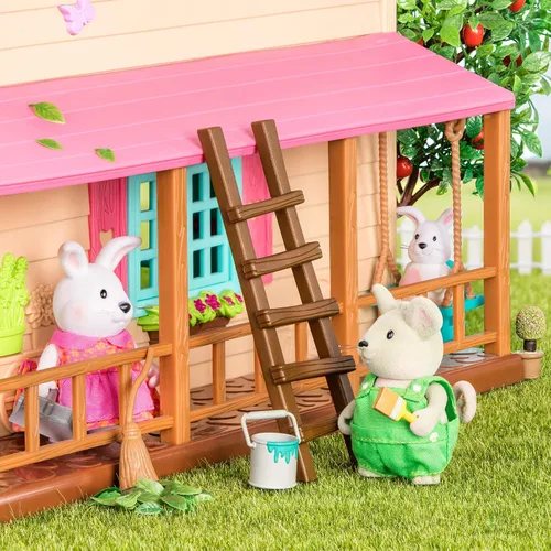 Vista 6 de Li'l Woodzeez Hoppingoods Rabbit Family - Juego de 4 figuras coleccionables de conejo posables con libro de cuentos - Figuras de muñeca de juego