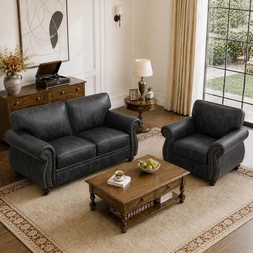 Vista 23 de Couchus Silla decorativa Mid-Century de 42 pulgadas de ancho, sofá