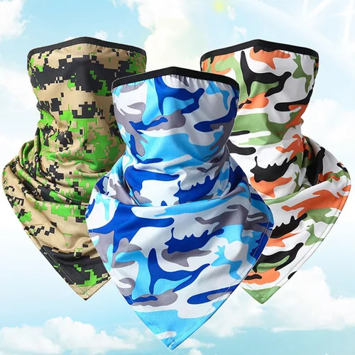 Vista 7 de 8 unidades de bandana para la cara con bucles para las orejas, polaina para el cuello, máscara de protección solar al aire libre para hombres