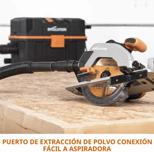 Vista 3 de Evolution R165CCSL-Li Sierra circular inalámbrica de 6-1/2 pulgadas Tecnología de corte multimaterial Bisel de 0-50° y profundidad ajustable