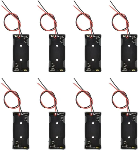 Vista 10 de HAHIYO Paquete de soporte de batería AA de 1.5 V con cubierta resistente de alambre, resortes flexibles, interruptor integrado, baterías, caja
