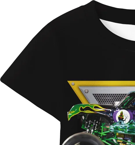 Vista 7 de Boys Truck Cars Pants Sets Kids Monster Machine Short Sleeve Tee Shirt 2PCS Clothing Set Playwear 2-7 Years