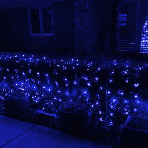 Vista 6 de Dazzle Bright - Red de luces de Navidad de 12 x 3.6 metros, 360 luces LED, 8 modos, luces de malla conectables con cable verde impermeable, luces