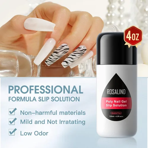 Vista 6 de ROSALIND Gel de uñas de poliéster rosa, 2.0 fl oz de gel de extensión de poliéster para uñas de color rosa natural, uñas constructoras de poliéster