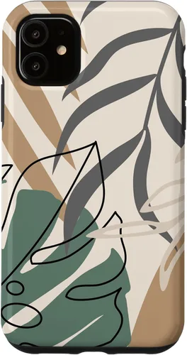 Vista 8 de Funda abstracta minimalista exótica para iPhone 16 Tropical Botanical Beige Brown