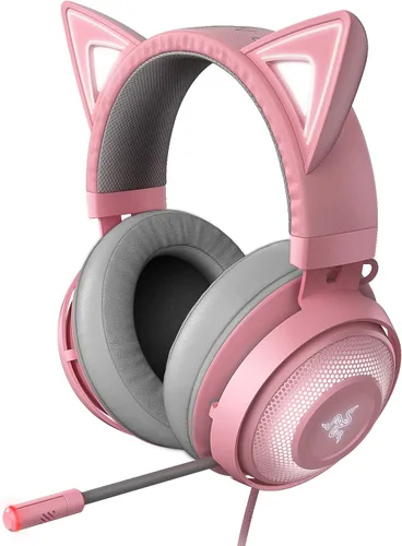 Vista 2 de Razer Kraken Kitty - Auriculares USB RGB para juegos estación base V2 Chroma cuarzo rosa