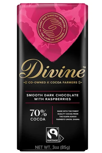 Vista 9 de Divine Barras de chocolate – 85% chocolate negro – Hechas con cacao de comercio justo, ingredientes naturales, sin sabores artificiales 3oz.