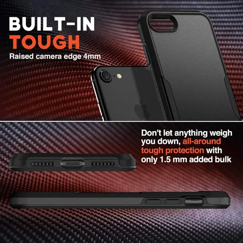 Vista 3 de NTG Funda protectora delgada a prueba de golpes diseñada para iPhone SE 2022/iPhone SE 2020, resistente y ligera, delgada protectora para iPhone