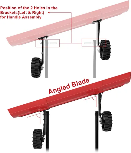 Vista 2 de Brewin Tools - Pala de nieve de 38 pulgadas para calzada, Brewin SnowPro resistente bidireccional con ruedas y hoja angular para una eficiente