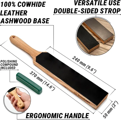 Vista 8 de BeaverCraft SC01 Juego de cinceles de tallado de madera S15 Kit de tallado de madera LS6P1 Kit de Stropping Set de cuero Strop Set