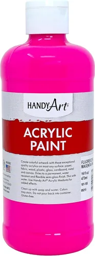 Vista 39 de Handy Art Pintura acrílica, juego de 12 colores, botellas de 16 onzas, acrílico líquido para estudiantes semibrillante, consistencia de flujo