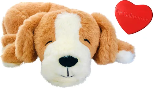 Vista 7 de Juguete de peluche con latido del corazón, juguetes calmantes para aliviar la ansiedad para cachorros y gatitos, latido del corazón en una felpa