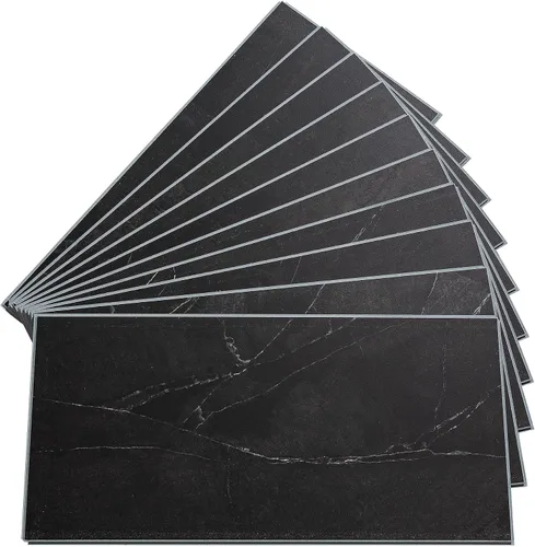 Vista 41 de Palisade Azulejos de vinilo entrelazados impermeables para pared/salpicadero para cocina o baño en mármol español (muestra de 4.5x11 pulgadas)