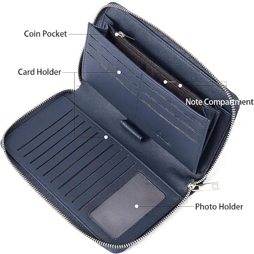 Vista 6 de CLUCI Bolsos de cuero genuino bolso paquetes con las mujeres cartera grande diseñador de cuero cremallera alrededor