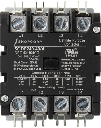 Vista 9 de Contactor magnético de propósito definido para carga de motor, HVAC, refrigeración y bomba de calor