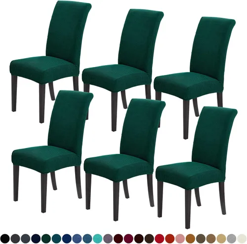 Vista 23 de Joccun - Juego de 2 fundas para sillas de comedor, fundas elásticas para sillas de comedor, fundas de asiento para sillas de comedor, funda de Negro