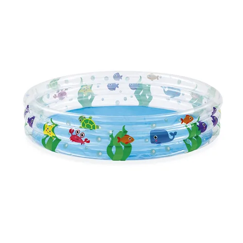 Vista 2 de Bestway Piscina Hinchable Infantil 3 Aros Transparente Vida Marina 152x30 cm +2 Años Jardin 51004