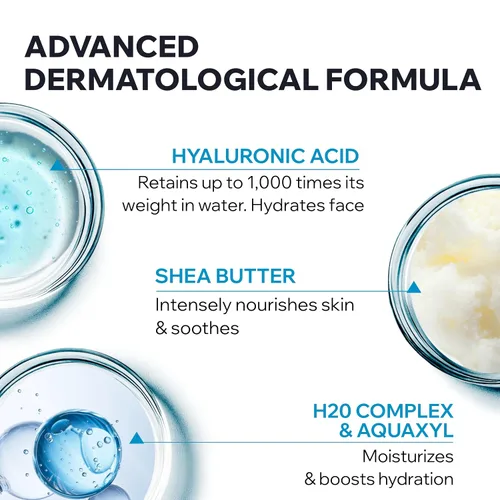 Vista 4 de Uriage Crema de agua rica, crema facial hidratante con ácido hialurónico, hidratación intensa 24 horas, aumenta la luminosidad, no comedogénica