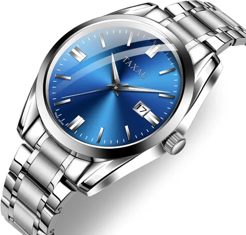Vista 7 de Mens Silver Watch Luxury Minimalist Dress Watch Classic Waterproof Watches for Men Analog Quartz Stainless Steel Men's Wrist Watches with Date