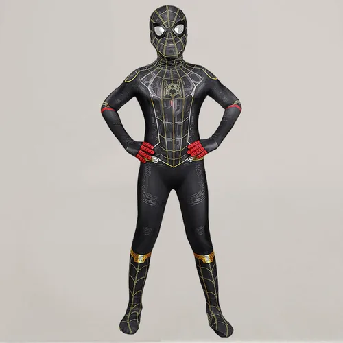 Vista 4 de Tikhell Enterizo de hombre arañas para niños, disfraz de superhéroe de Halloween, disfraz de cosplay de Halloween