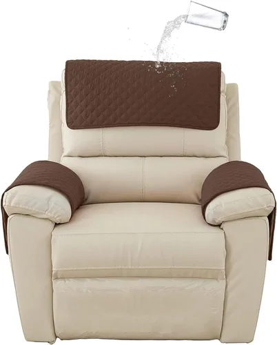 Vista 30 de XMAYODS Funda impermeable para sillón con reposabrazos, fundas antideslizantes para sofá y reposacabezas, fundas para respaldo, fundas para sillón