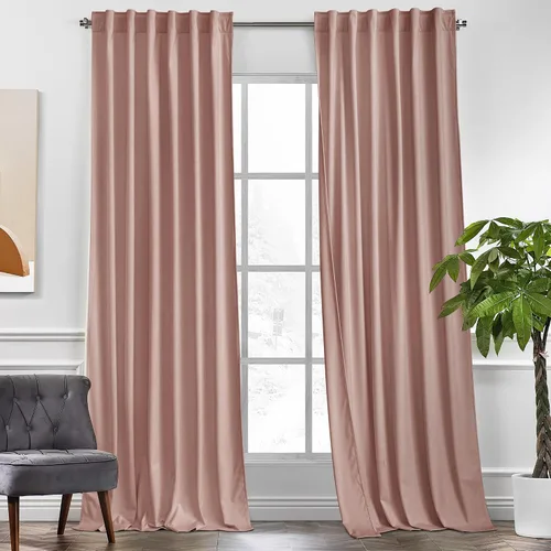Vista 25 de KGORGE - Cortinas opacas de terciopelo beige de 84 pulgadas, 2 paneles para dormitorio