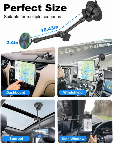 Vista 6 de Soporte magnético para tableta para automóvil, soporte