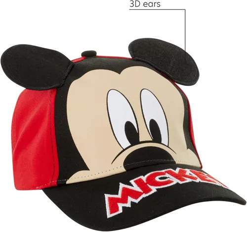 Vista 5 de Disney Gorra de béisbol de Mickey Mouse para niños con orejas 3D correa trasera curvada 4-7 Azul