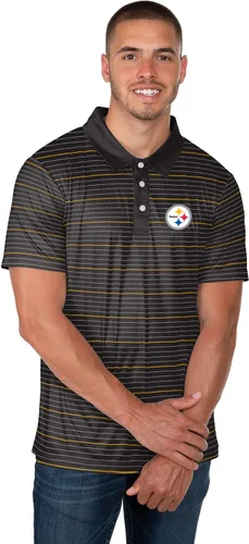 Vista 4 de FOCO Mens NFL Team Logo Striped Polyester Polo Short Sleeve Shirt