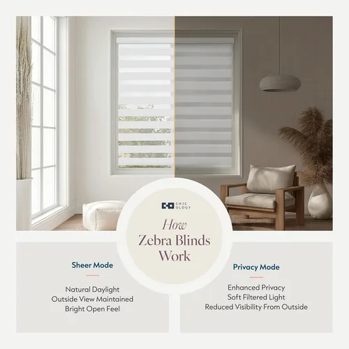 Vista 3 de CHICOLOGY - Persianas de cebra, persianas enrollables para ventanas, cortinas para ventanas, persianas enrollables para ventanas, persianas
