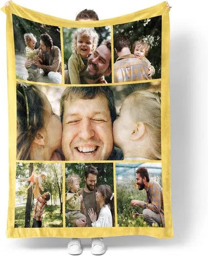Vista 9 de Manta personalizada con texto en imagen, manta personalizada para papá, novio, mantas de franela personalizadas para papá, regalos de esposa, hija