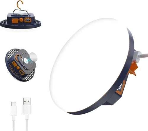 Vista 11 de Linterna LED portátil de 3000 lúmenes, luz de 15 W con pantalla digital e imán, IPX5 impermeable, luces de tienda de campaña para padres, regalo