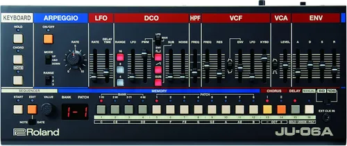 Vista 2 de Roland Módulo de sonido JU-06A con 8 parches + 8 bancos y cable MID-315BK de 5 pines DIN a 5 pines MIDI DIN de 5 pines, 15 pies