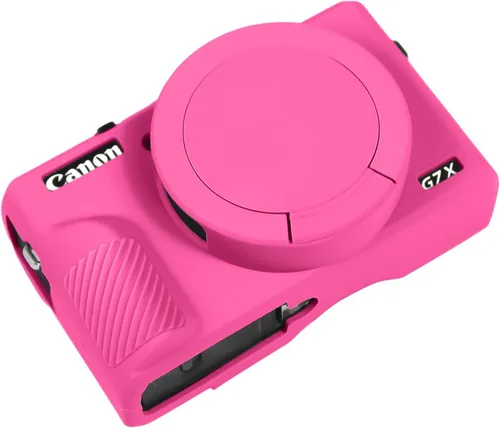 Vista 19 de Funda G7X Mark III, Funda Protectora para Cámara Digital Canon Powershot G7X Mark III, Funda de Silicona con Cubierta de Lente Extraíble, Funda