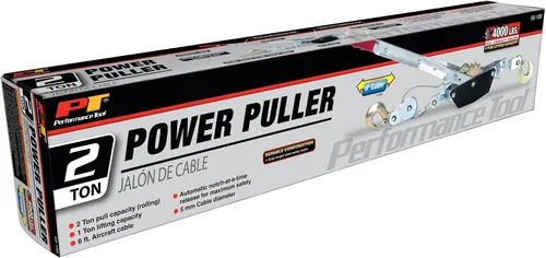 Vista 9 de Performance Tool – Tirador de engranajes dual de 50-100 – Cabrestante de capacidad de 2 toneladas con cable de aeronave de 6