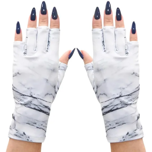 Vista 3 de ManiGlovz - Guantes de uñas originales con protección UPF 50+ UV Manicura de gel y guantes anti UV sin dedos para mujeres Se pueden utilizar