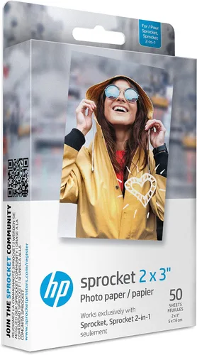 Vista 9 de HP Sprocket - Papel fotográfico adhesivo Zink de 2 x 3 pulgadas (20 hojas) compatible con impresoras fotográficas HP Sprocket.