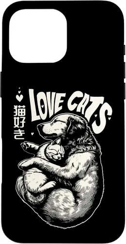 Vista 19 de Golden Retriever Dog Loves Cats Cuddle Art Case for iPhone 16
