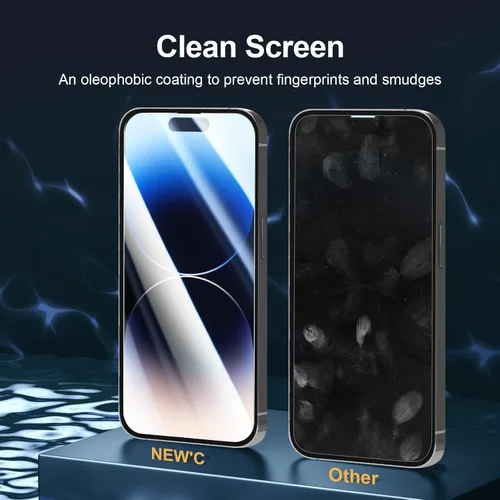 Vista 26 de NEW'C Paquete de 3 protectores de pantalla de privacidad para iPhone Air/iPhone 17 Air (6.5 pulgadas), película de vidrio templado antiespía
