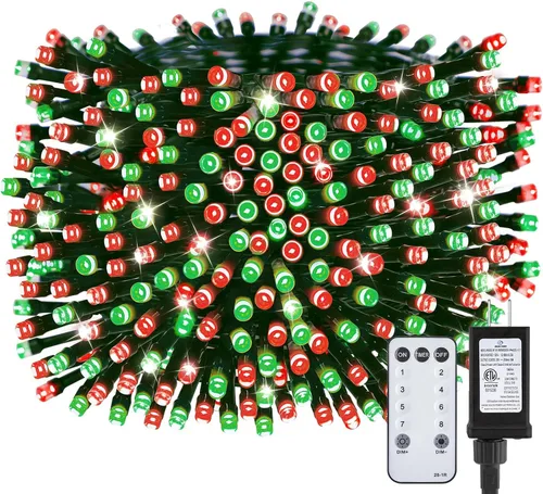 Vista 17 de Minetom Luces LED para árbol de Navidad de 50 pies, 1000 luces LED para exteriores, cuerda de petardos para exteriores, 12 modos, temporizador