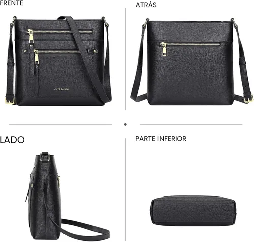 Vista 3 de Over Earth Crossbody Bags for Women Leather Purses for Ladies with Multiple Pockets