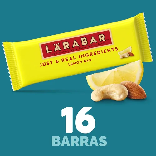 Vista 3 de Larabar Barra de limón, barra vegana de frutas y nueces, sin gluten, barras de 1.6 onzas, 16
