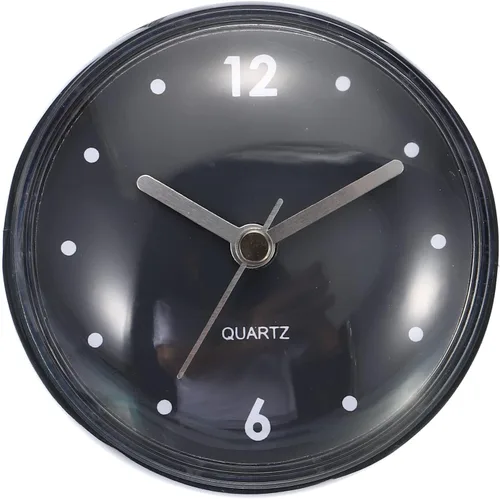 Vista 4 de PATIKIL Reloj de baño impermeable, funciona con pilas, mini relojes de pared silenciosos con ventosa negra para ducha, cocina, decoración del hogar