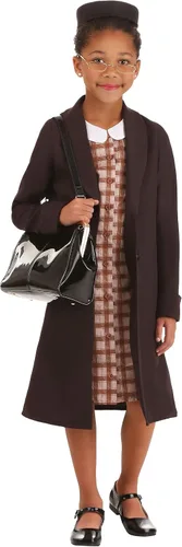 Vista 2 de Disfraz de Rosa Parks para niñas, disfraz de figura histórica femenina de Halloween, traje de activista de la era de los derechos civiles
