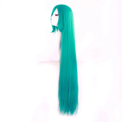 Vista 2 de MapofBeauty - Peluca para anime de 40 pulgadas de largo y lisa para fiesta de cosplay (turquesa)